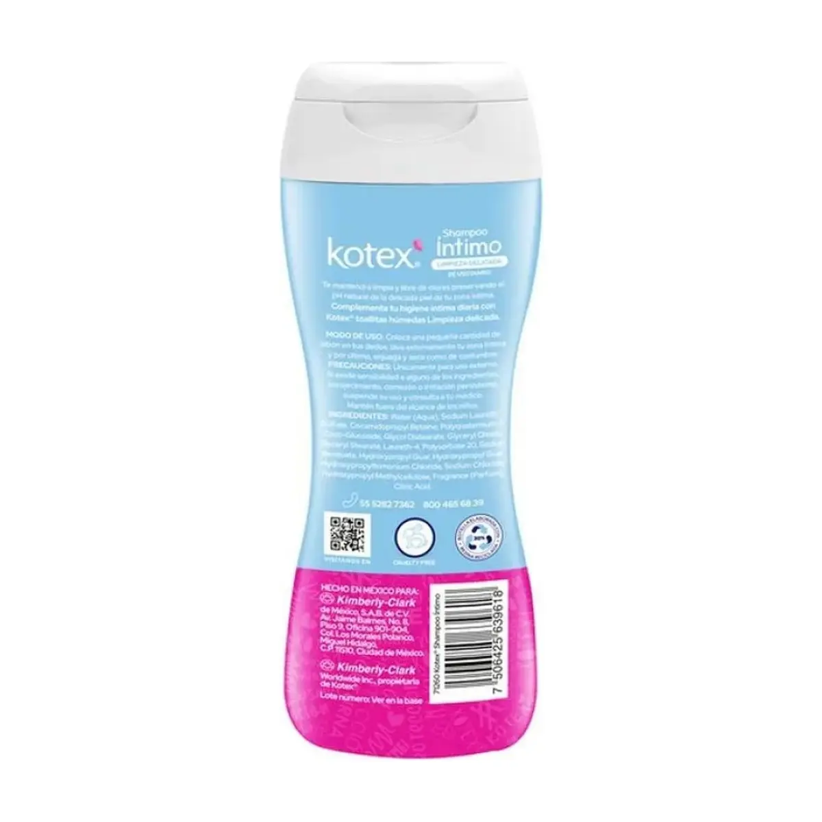 Champú íntimo limpieza delicada Kotex (180 ml) - Thumbnail 3
