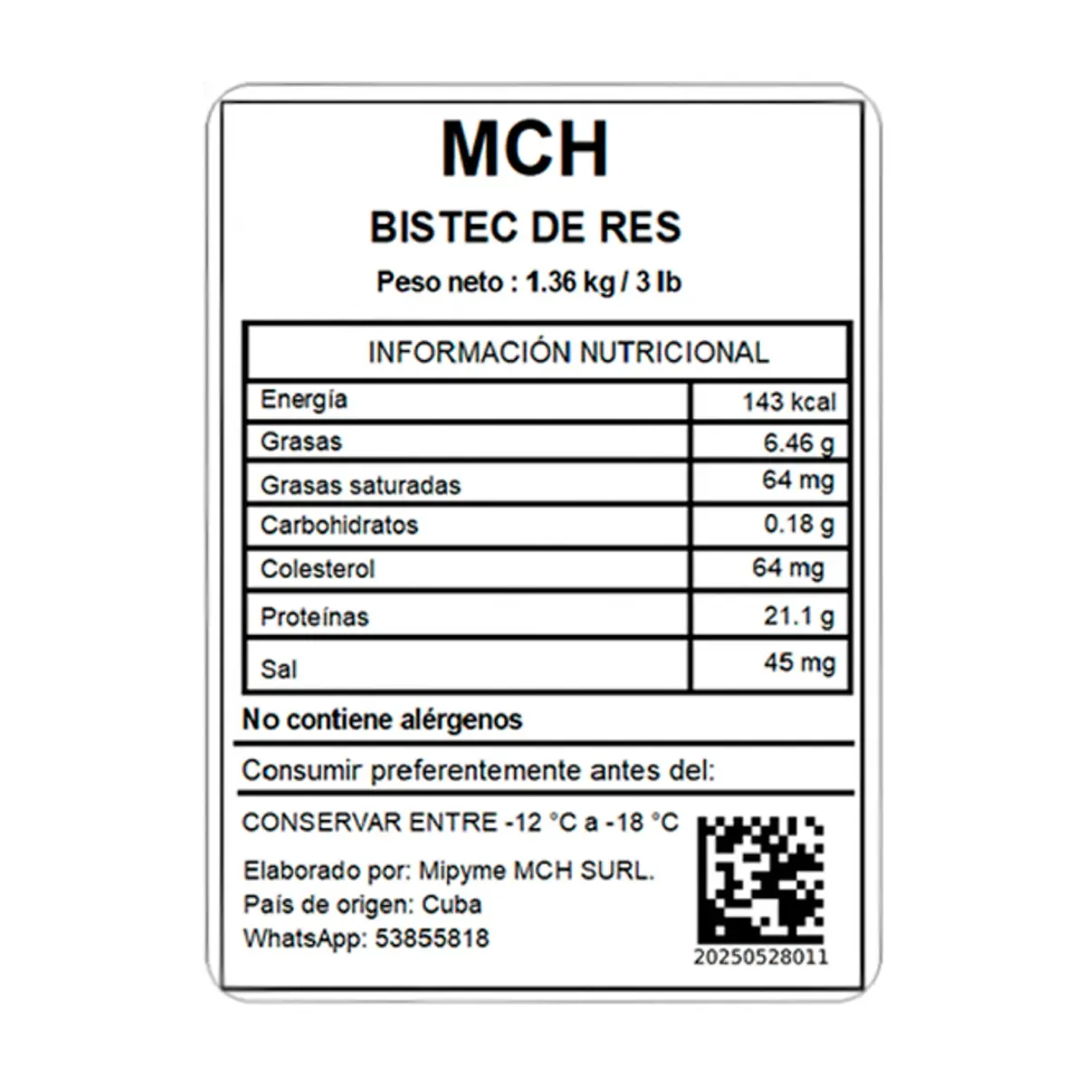 Bistec de res MCH (1.36 kg / 3 lb) - Thumbnail 4