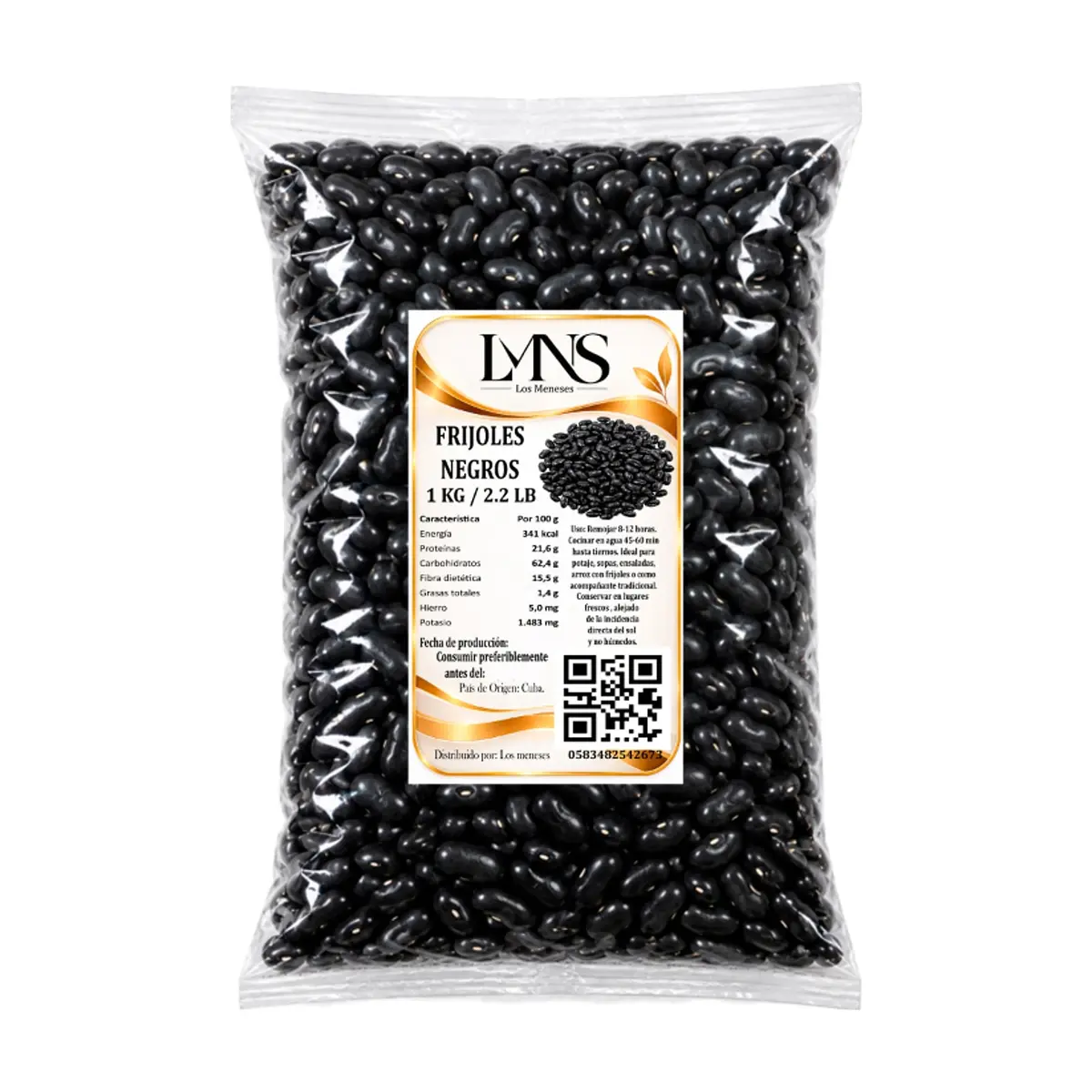 Frijoles negros Los Meneses (1 kg / 2.2 lb)