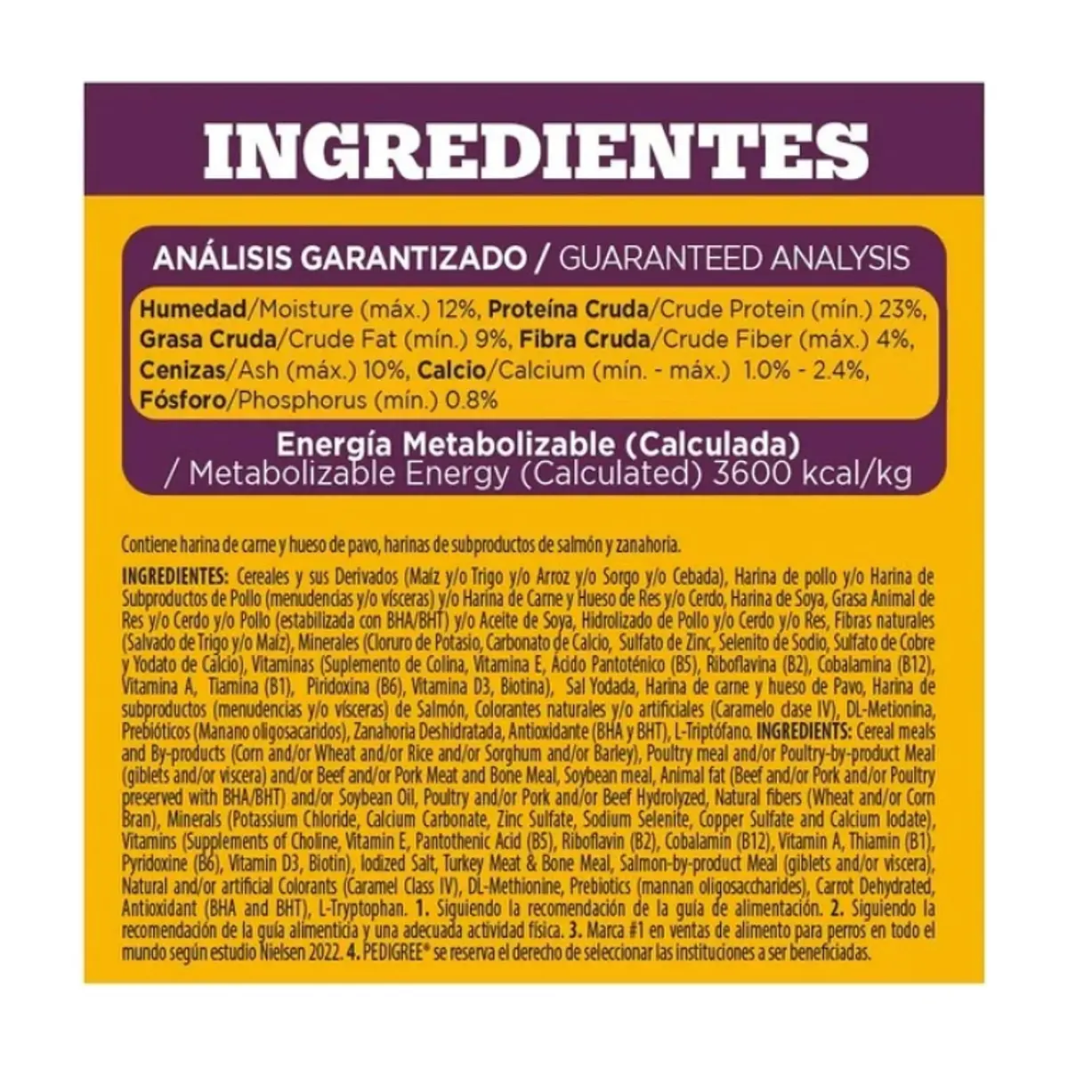 Alimento para perros adultos de todas las razas salmón y arroz integral Pancita Saludable Pedigree (100 g / 3.52 oz) - Thumbnail 2