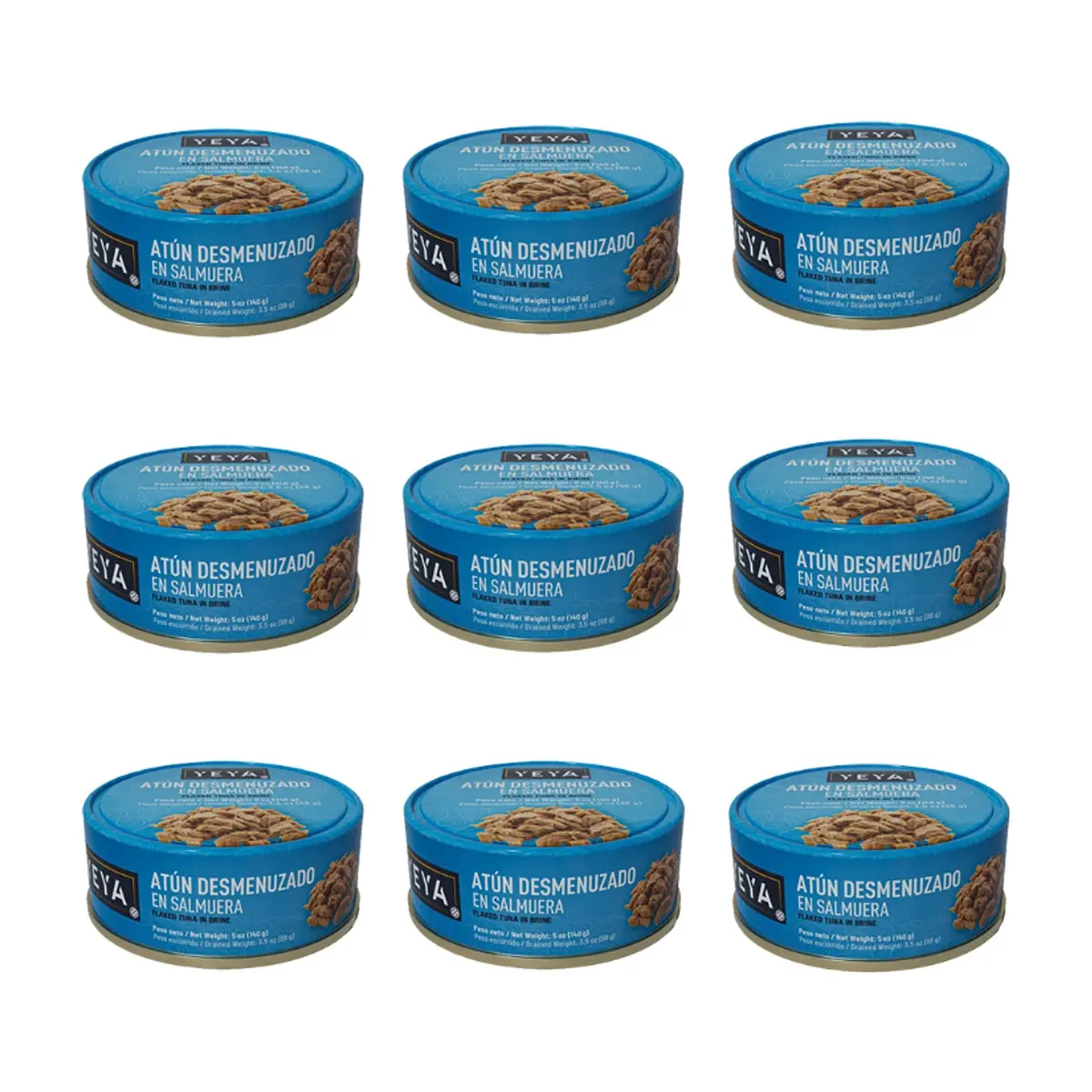 Atún desmenuzado en salmuera YEYA (9 x 140 g / 5 oz)