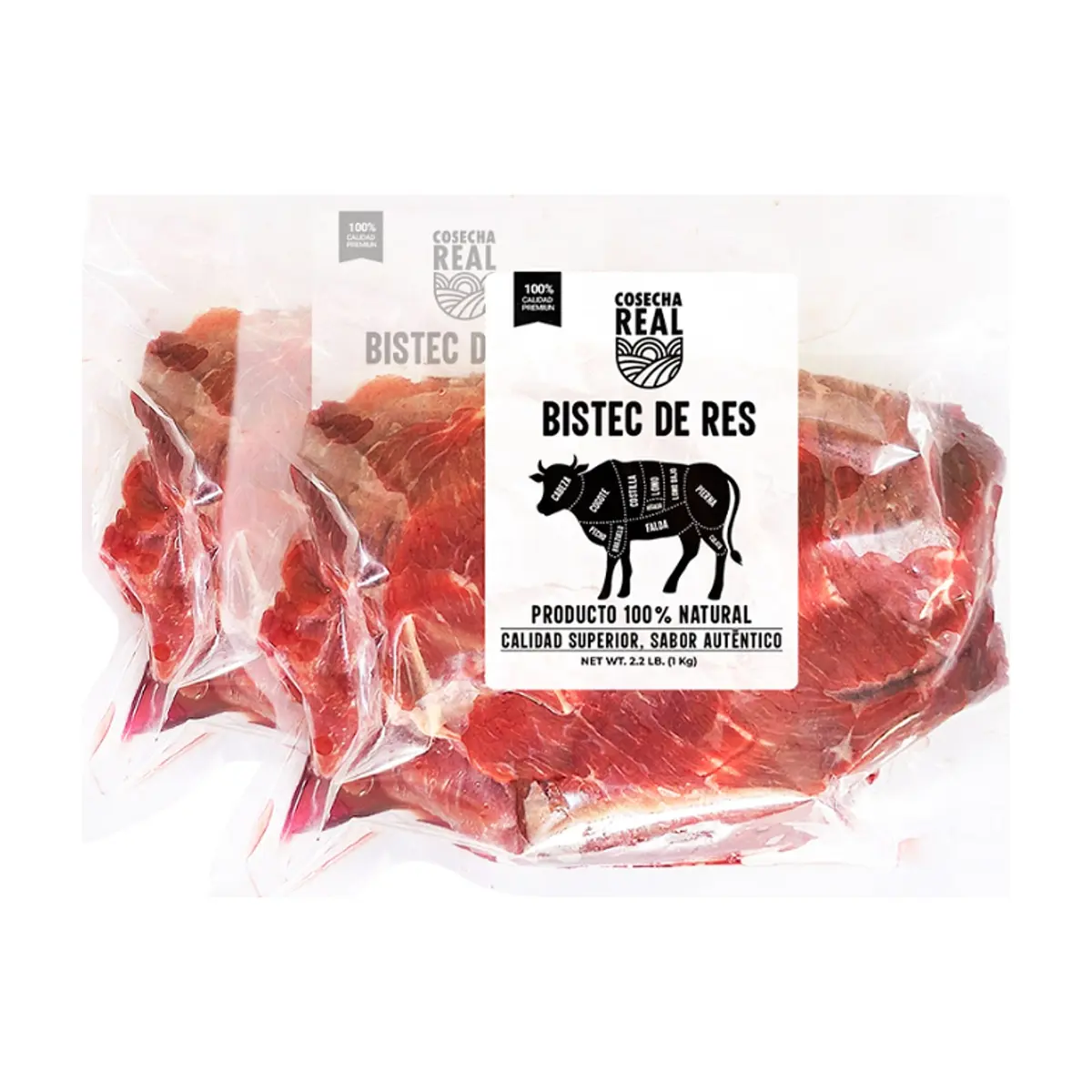 Bistec de res Cosecha Real (2 x 1 kg / 2.2 lb)