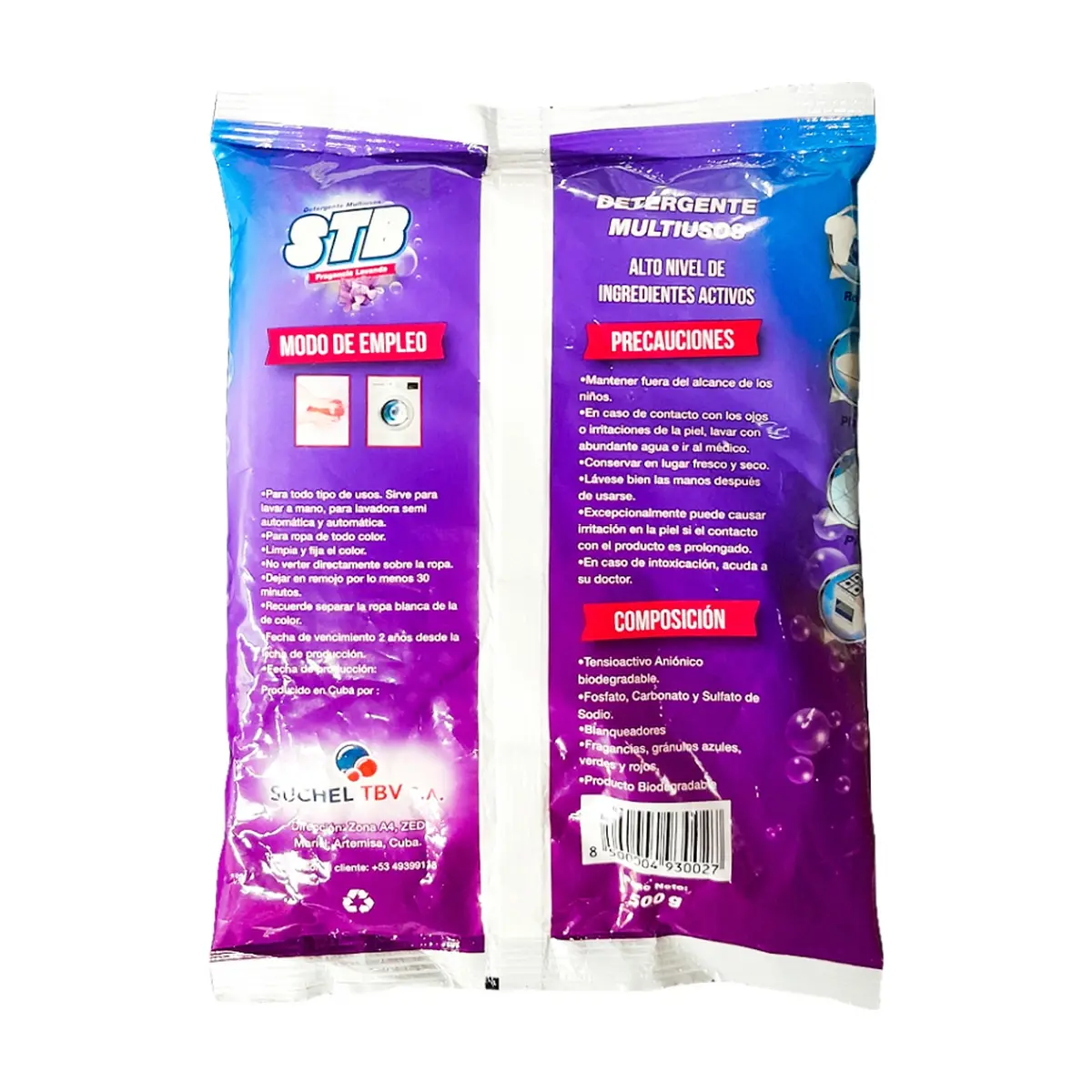 Detergente en polvo multiusos con fragancia a lavanda STB (4 x 500 g / 1.1 lb) - Thumbnail 2
