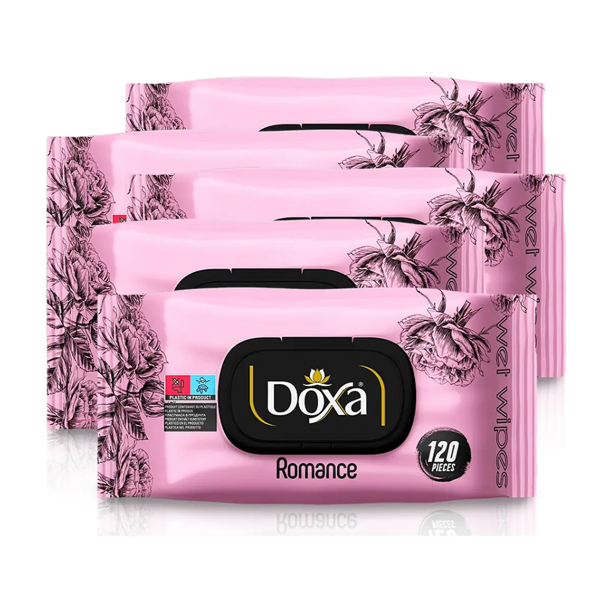 Toallitas húmedas con aroma a romance Doxa (5 x 120 U)