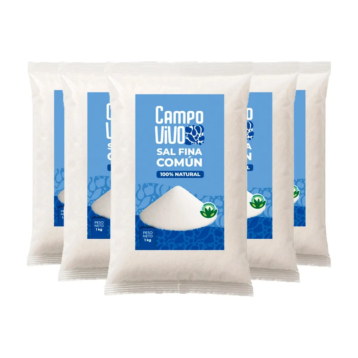 Sal fina común Campo Vivo (5 x 1 kg / 2.2 lb) - Miniatura 1