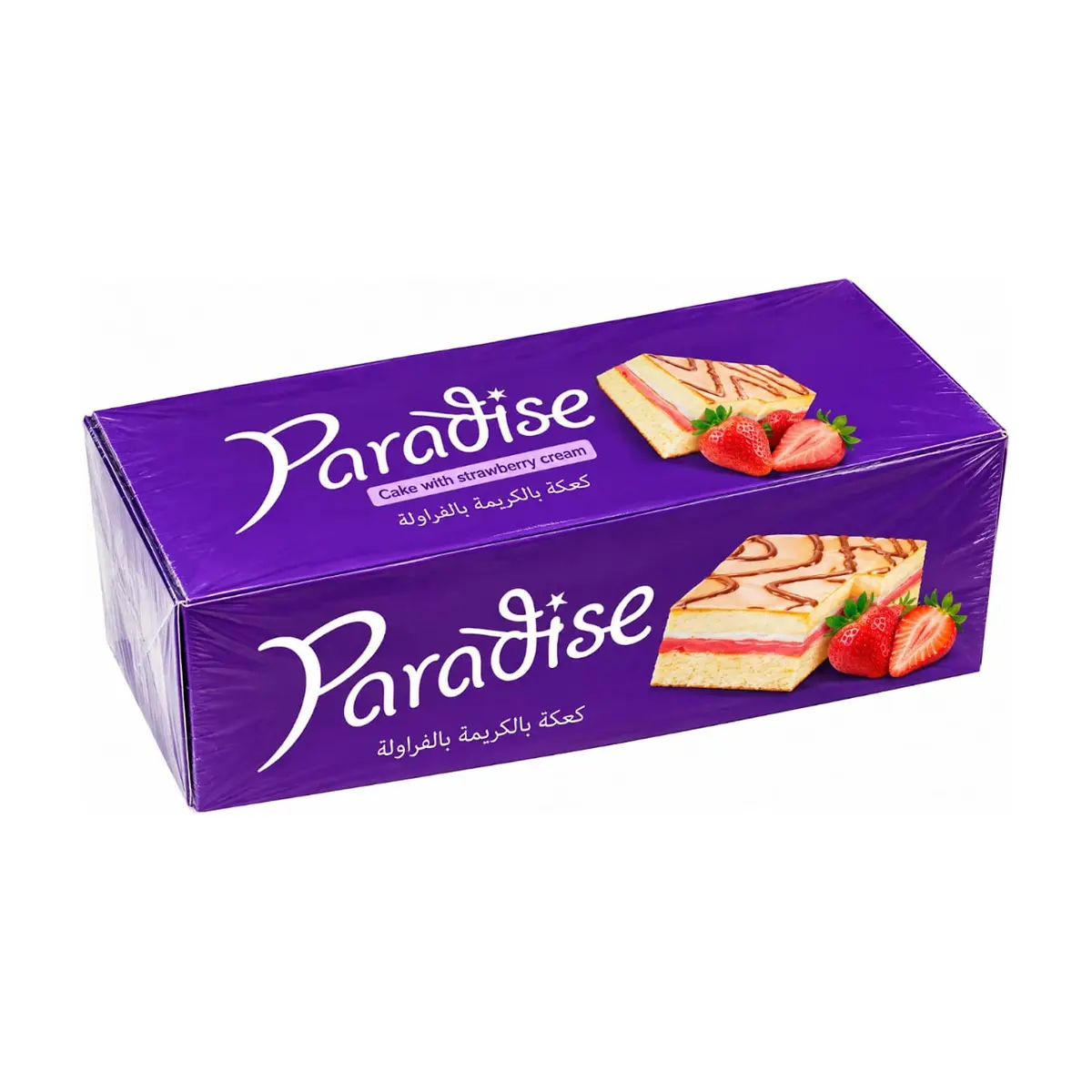 Pastel relleno de crema de fresa con cobertura de chocolate blanco Paradise Simsek (600 g / 1.32 lb) - Imagen 1