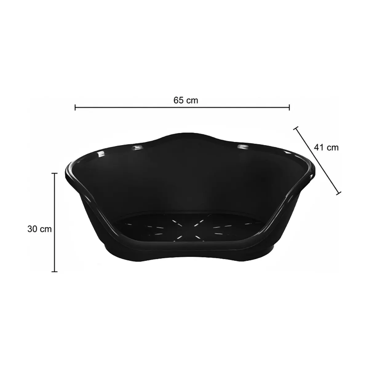 Cuna de plástico negra para mascotas de 65 cm x 41 cm Casa y Menaje - Thumbnail 2