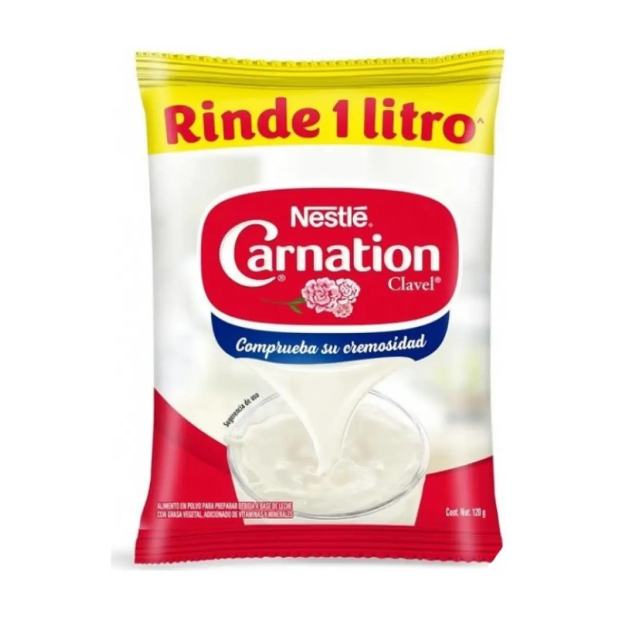 Alimento en polvo para preparar bebida a base de leche Carnation Clavel Nestlé (120 g / 4.23 oz)