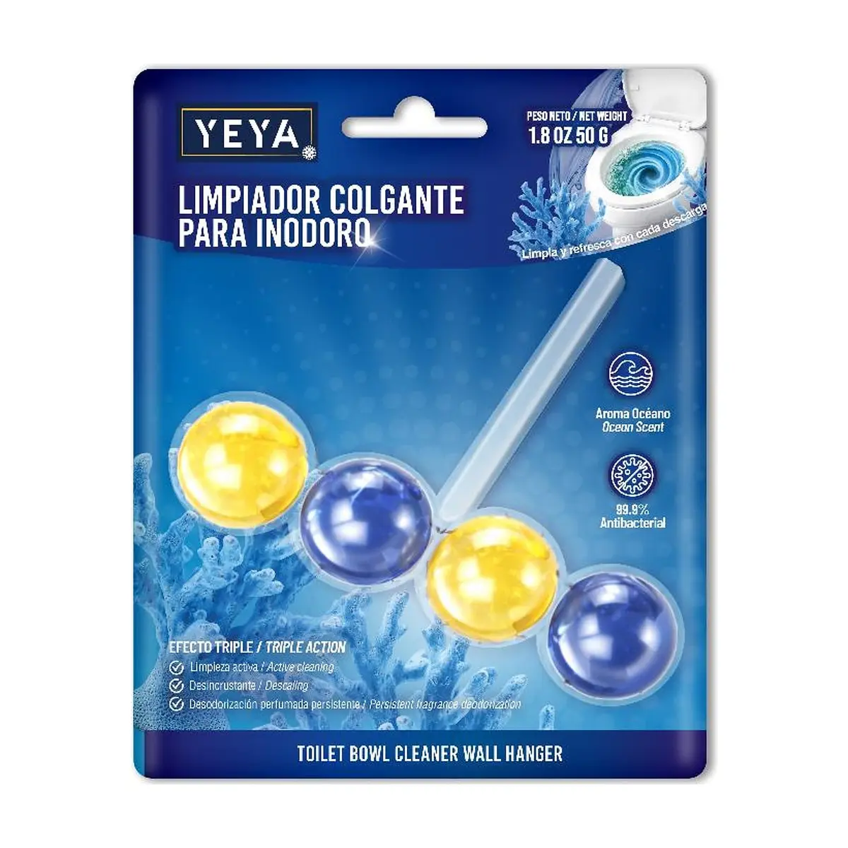 Limpiador colgante para inodoro aroma océano YEYA (50 g / 1.8 oz)