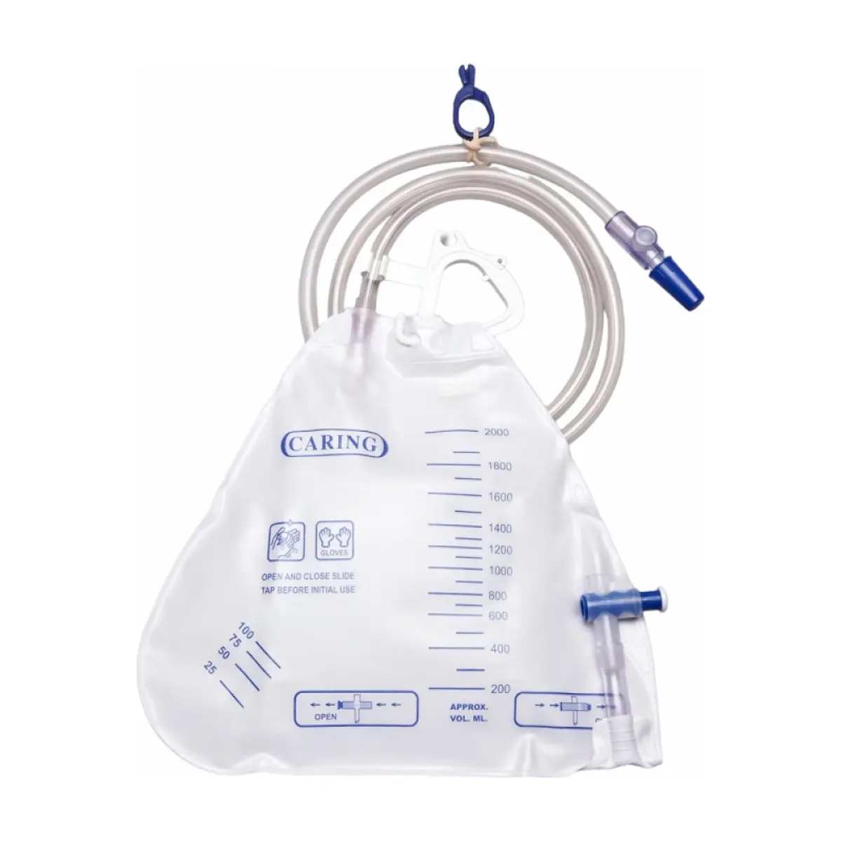 Bolsa de drenaje urinario con válvula antirreflujo Medline 2000 ml - Thumbnail 2