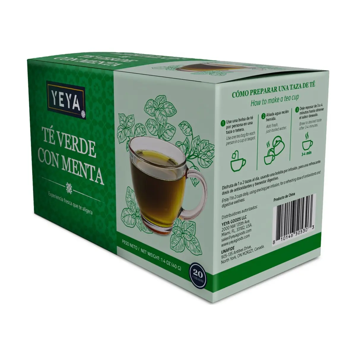 Té verde con menta YEYA (60 x 40 g / 1.4 oz) - Thumbnail 3