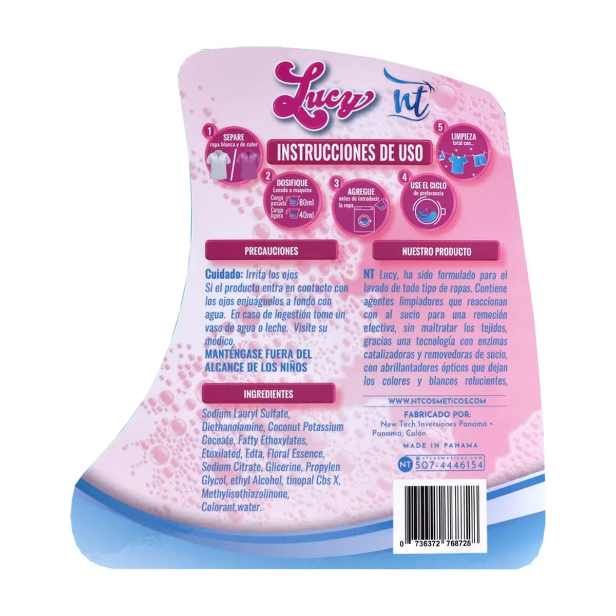 Detergente líquido lavaropas NT Lucy (2 L) - Miniatura 3