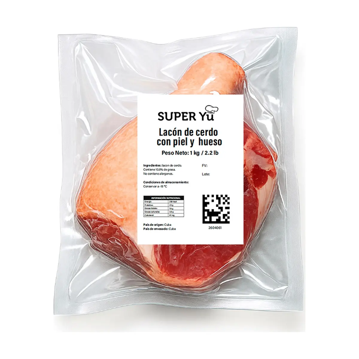 Lacón de cerdo con piel y hueso Super Yu (1 kg / 2.2 lb) - Miniatura 2