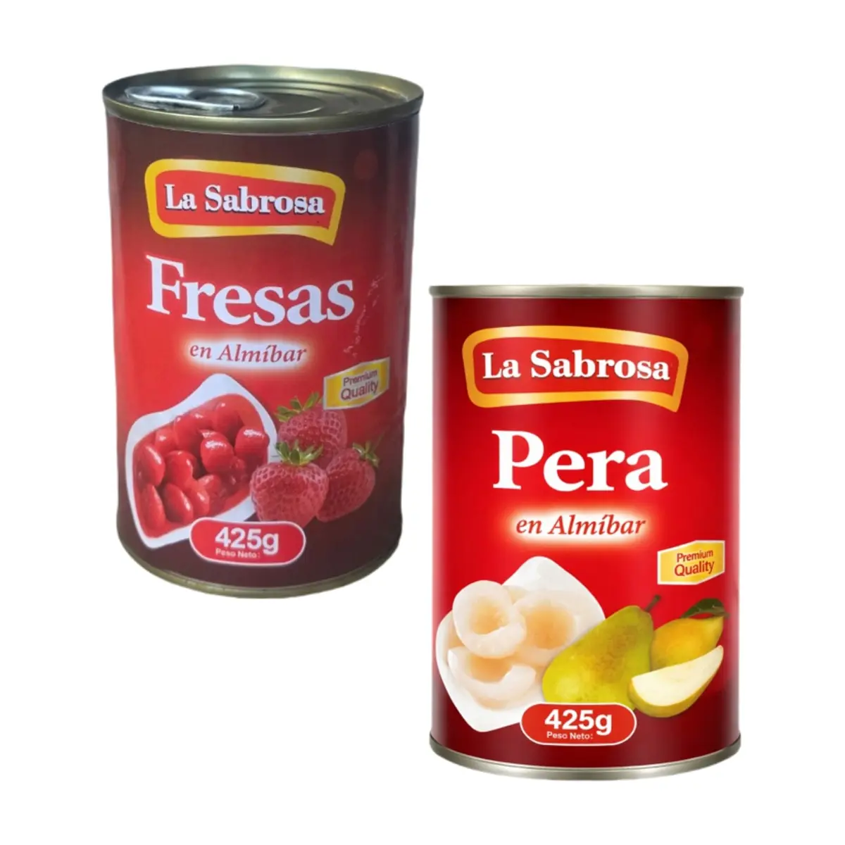 Fresas en almíbar + Pera en almíbar