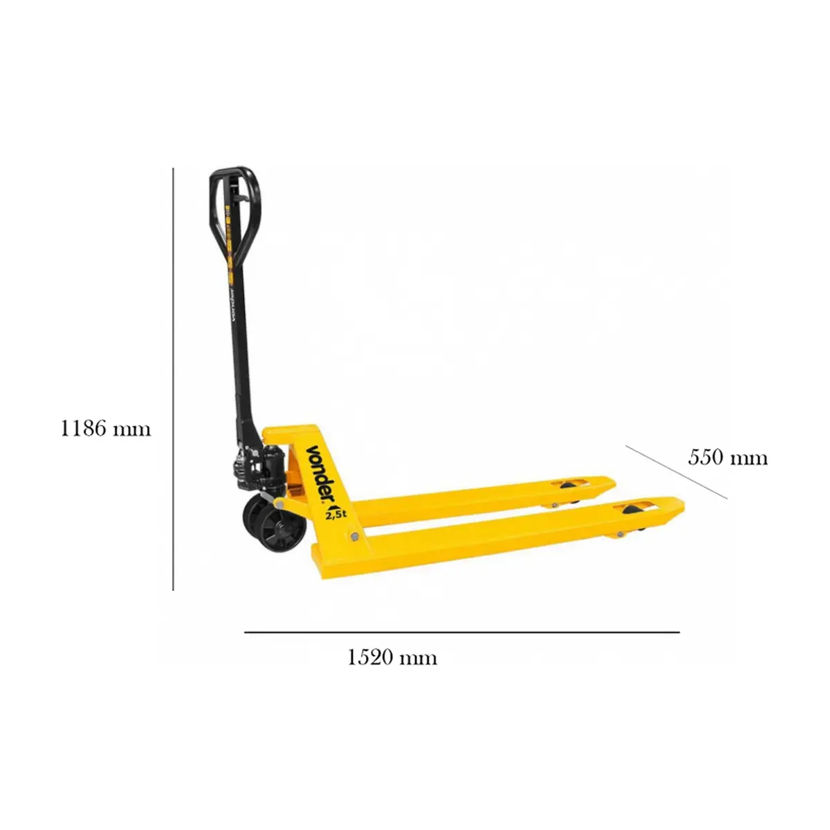 Carretilla - Transpaleta hidráulica 2.5T 1150 x 550 MM Vonder PSN255 - Thumbnail 3