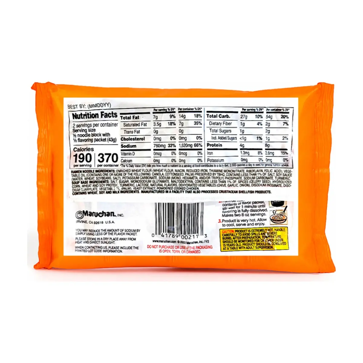 Sopa de fideos sabor a pollo Maruchan (85 g / 3 oz) - Miniatura 5