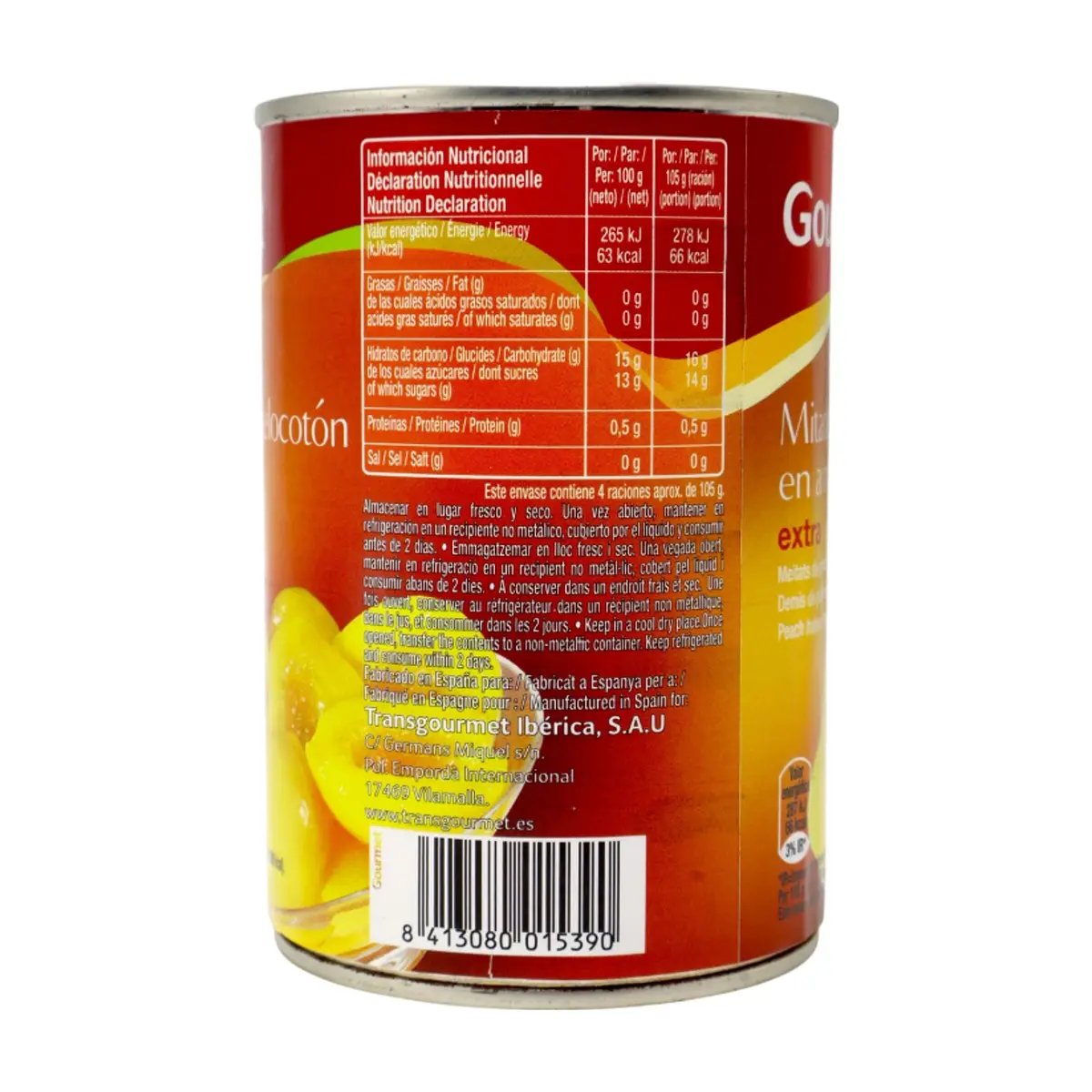 Mitades de melocotón en almíbar ligero extra Gourmet (420 g / 14.81 oz) - Thumbnail 3