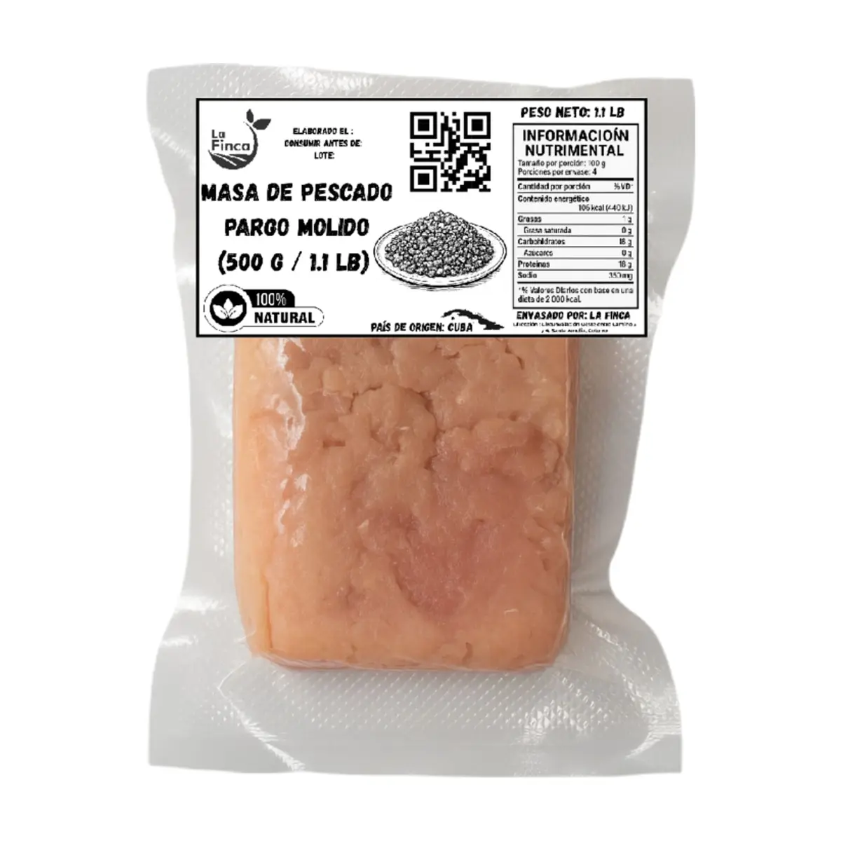 Masa de pescado pargo molido La Finca (500 g / 1.1 lb) - Thumbnail 3