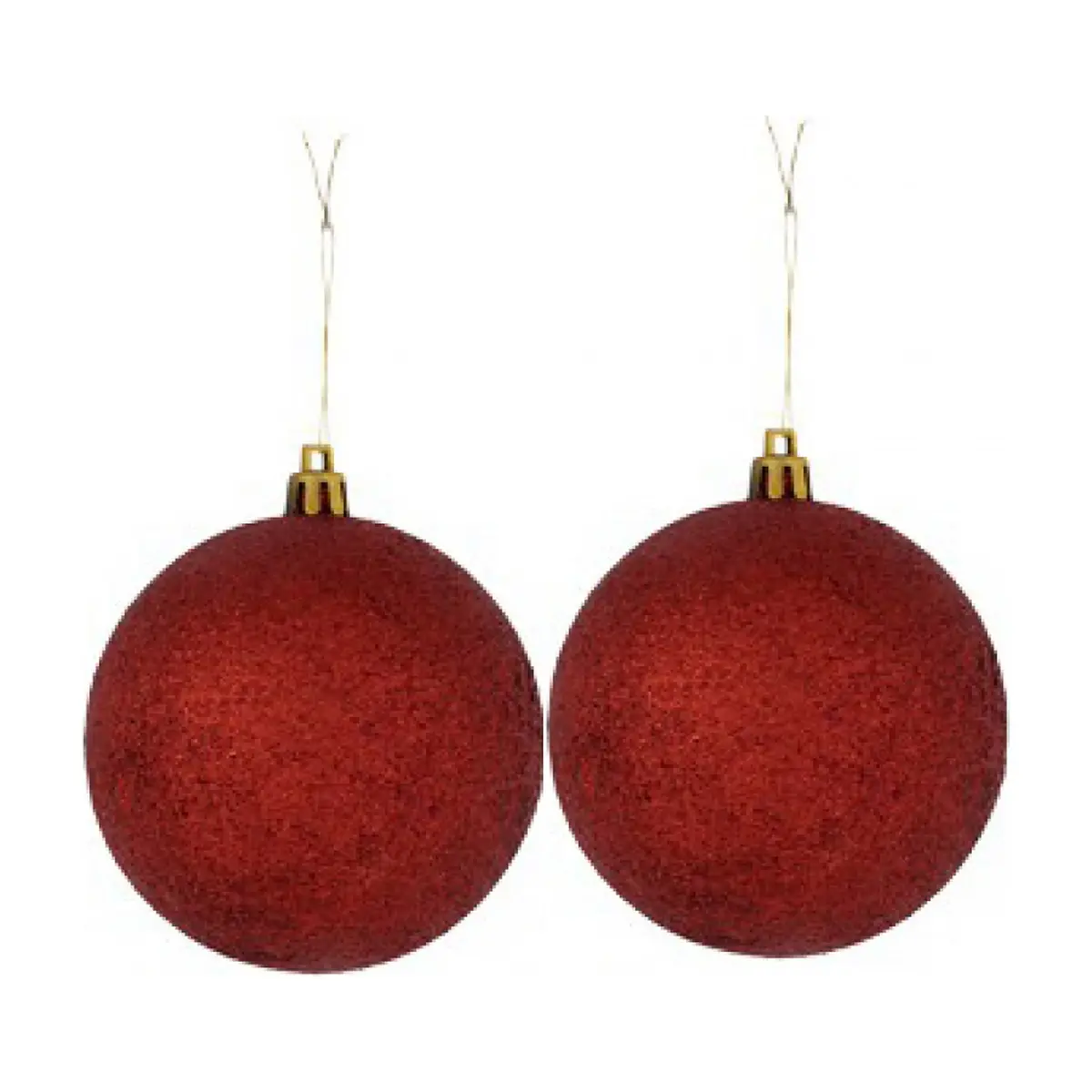 Bolas de navidad color rojo purpurina Casa y Menaje (2 U) - Thumbnail 2
