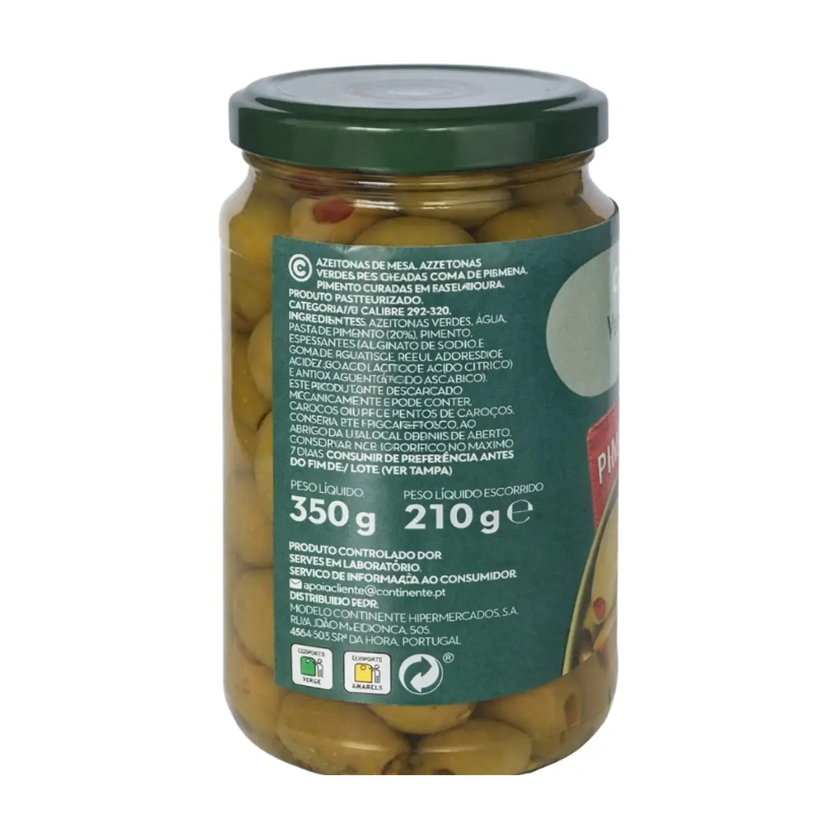 Aceitunas Verdes con Pimiento Continente (350 g / 12.35 oz) - Thumbnail 2