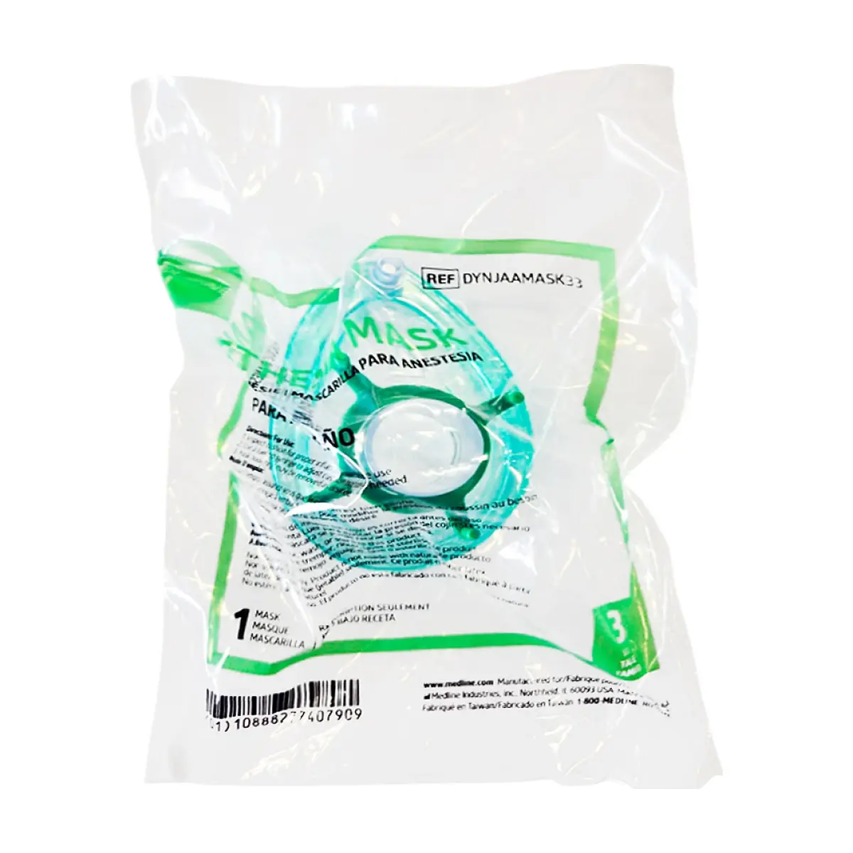 Mascarilla de anestesia con válvula superior flexible para niños (Talla: 3)