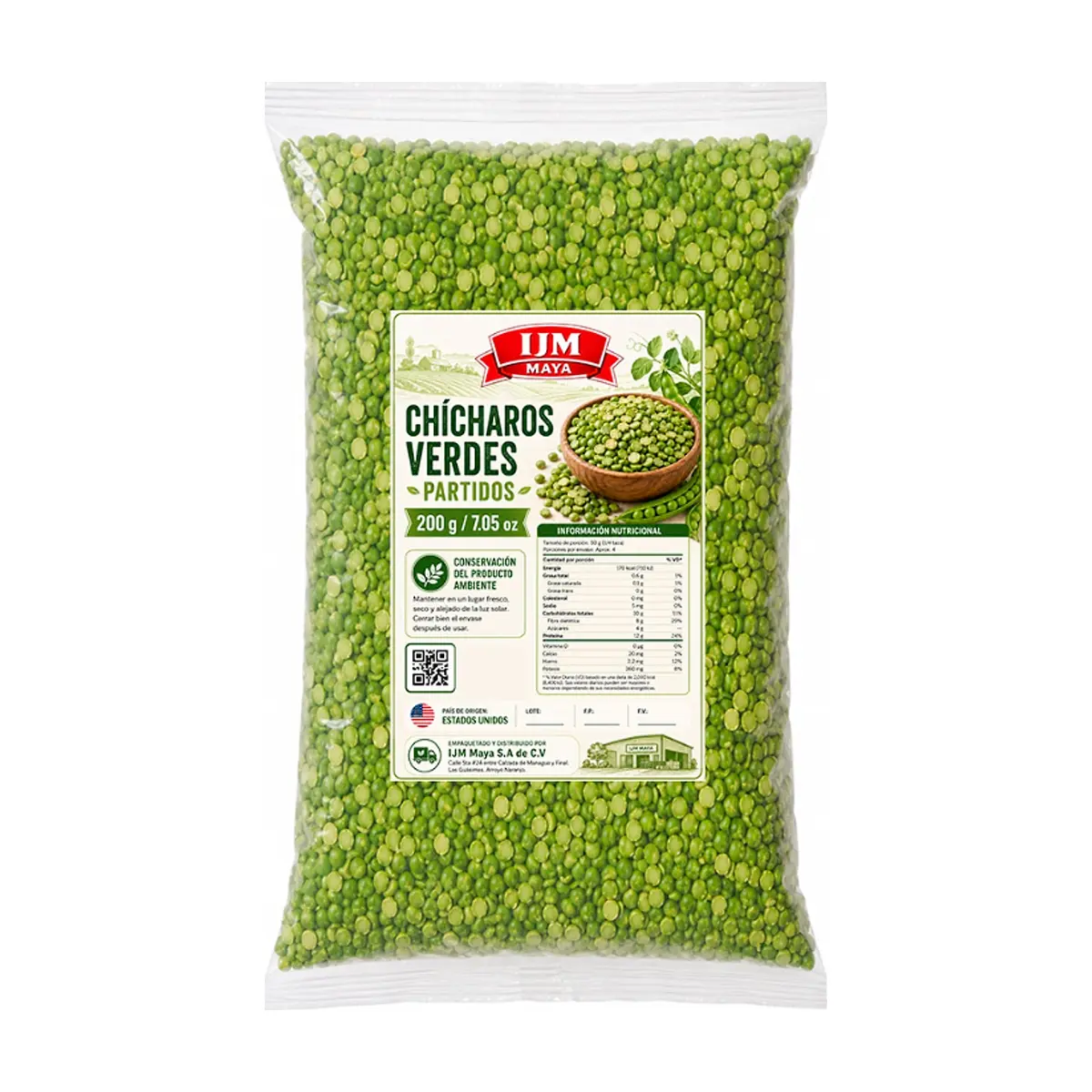Chícharos verdes partidos IJM Maya (200 g / 7.05 oz) - Miniatura 1