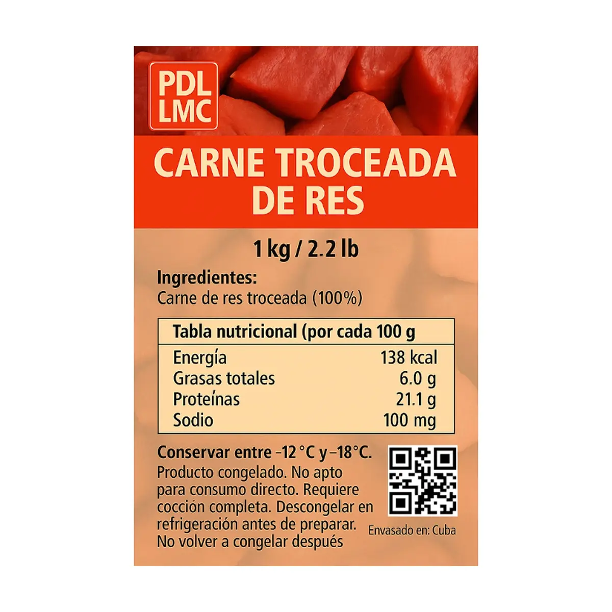 Carne troceada de res PDL LMC (3 x 1 kg / 2.2 lb) - Thumbnail 2