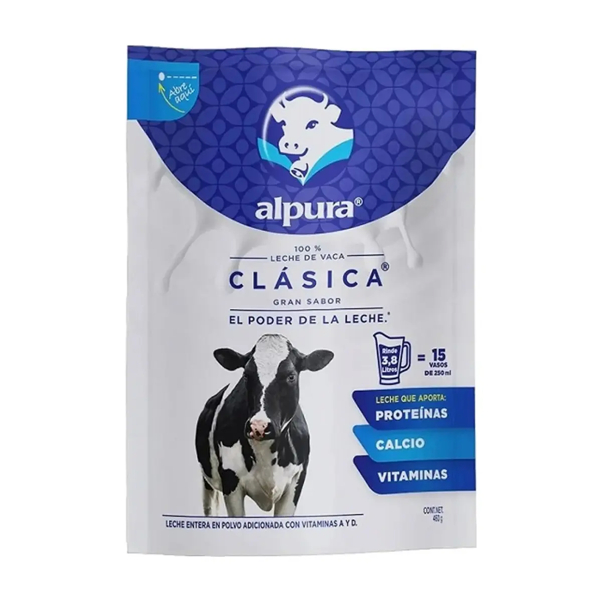 Leche entera en polvo clásica Alpura (460 g / 1.01 lb)