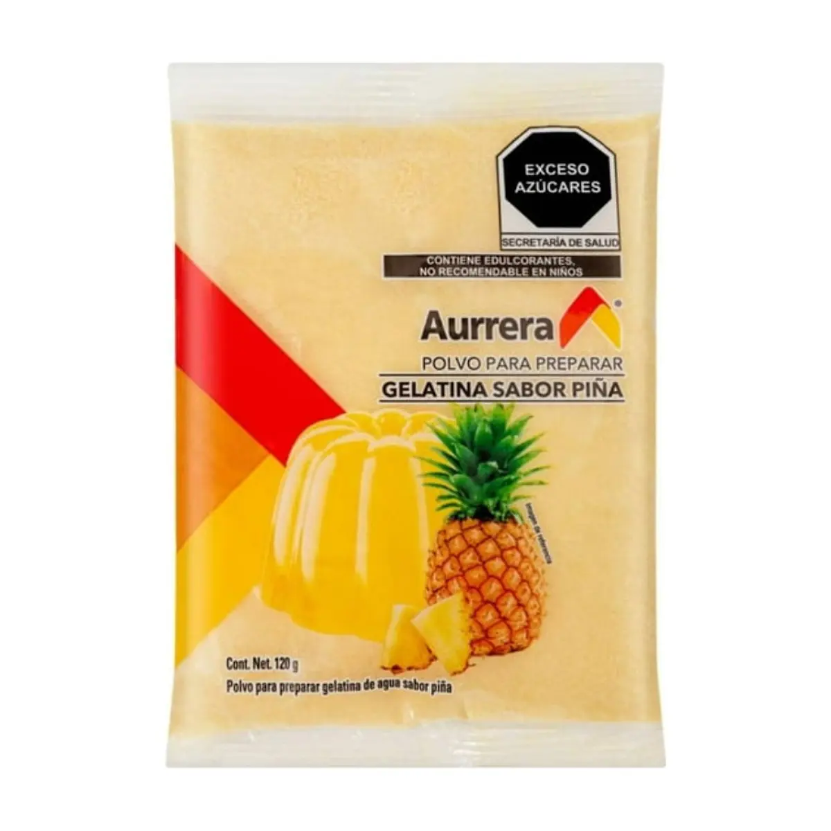 Gelatina sabor piña Aurrera (120 g / 4.2 oz)