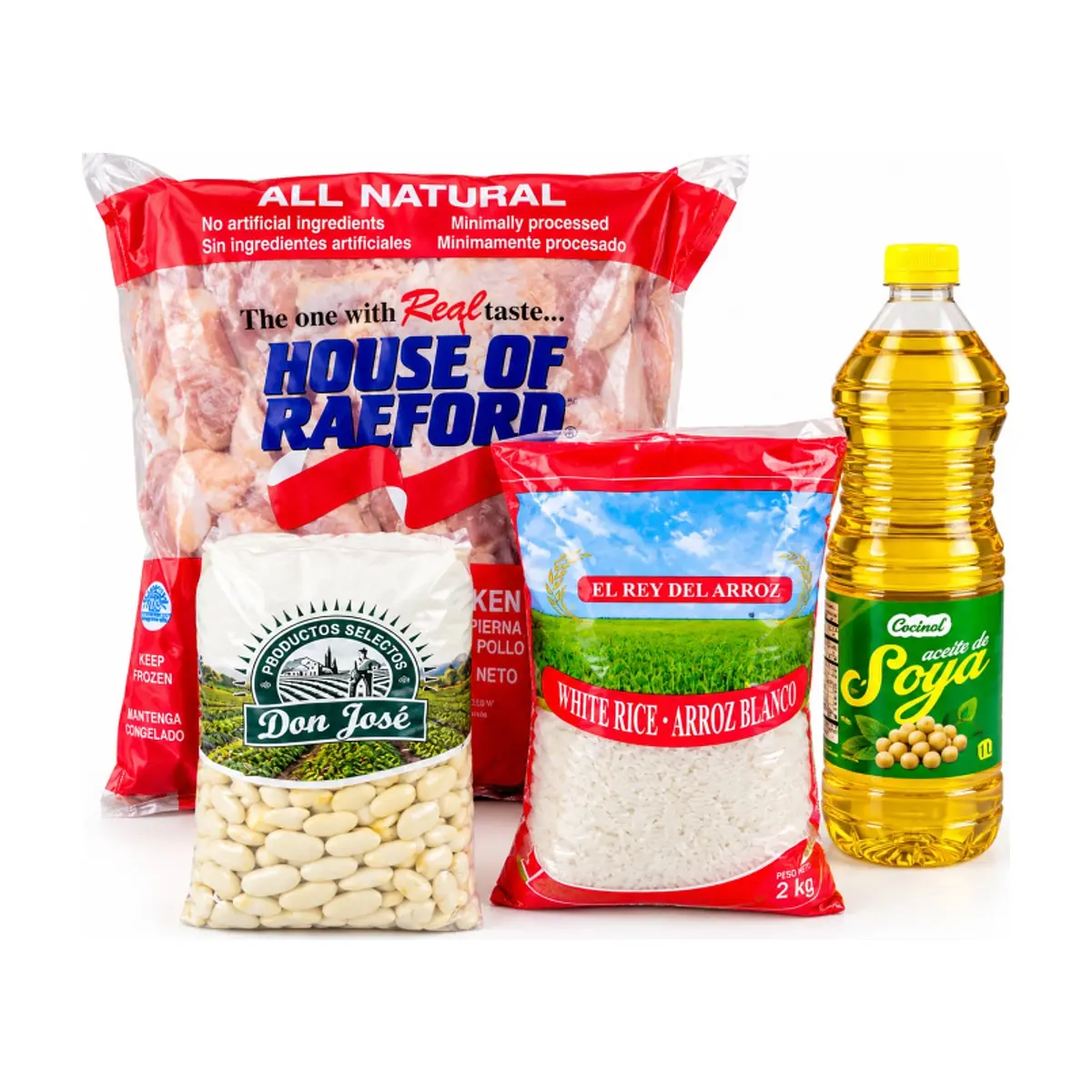 Combo familiar de pollo + arroz + aceite + judías. - Imagen 1