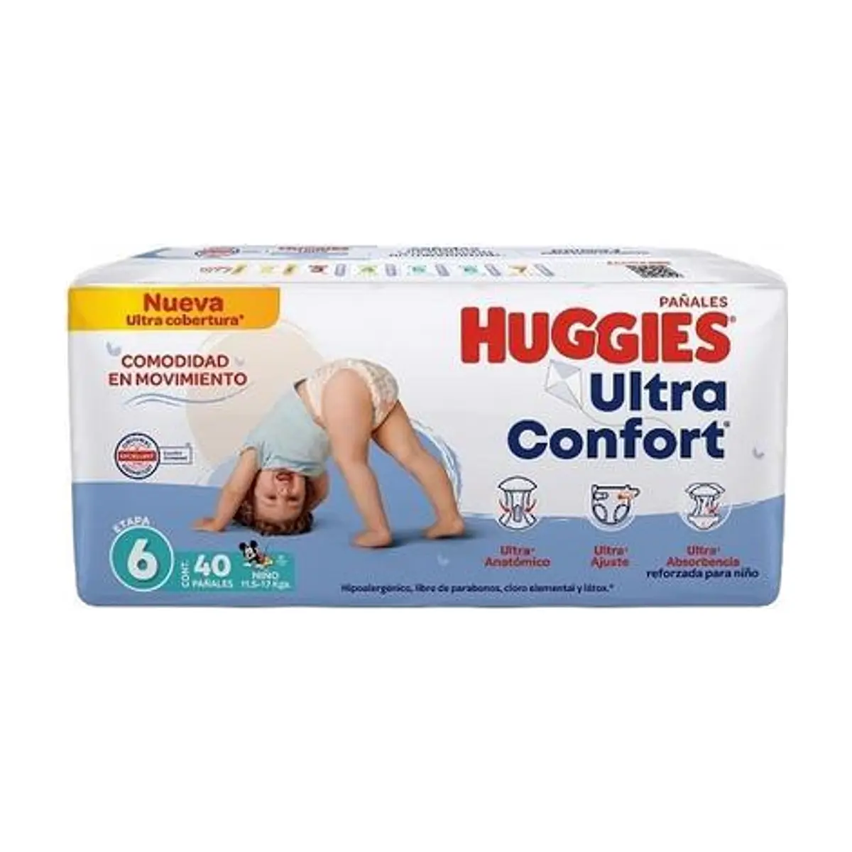 Pañales Desechables Etapa 6 Niño (40 piezas) HUGGIES