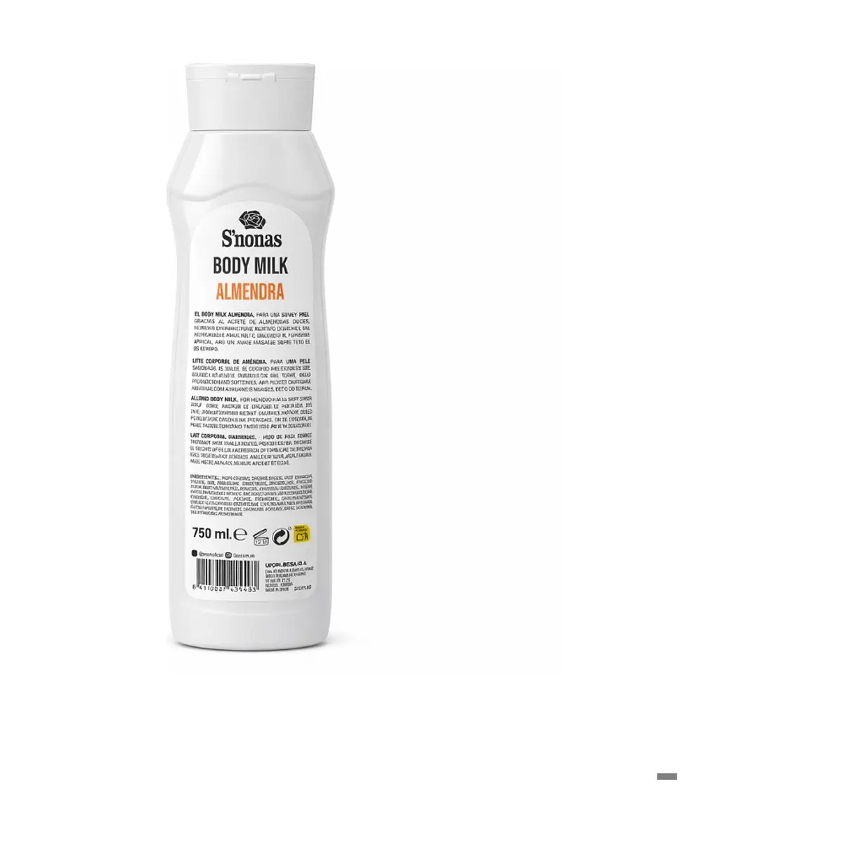 Crema corporal de almendra S'nonas (750 ml) - Thumbnail 2
