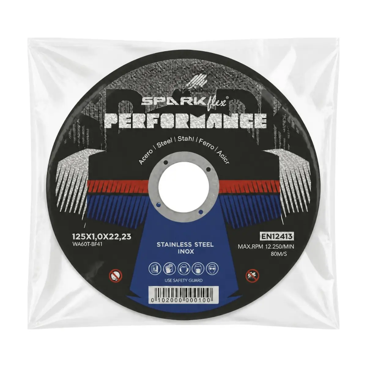 Disco de corte de acero 125 x 1 x 22.23 mm 80 m/s Sparkflex Performance - Miniatura 3