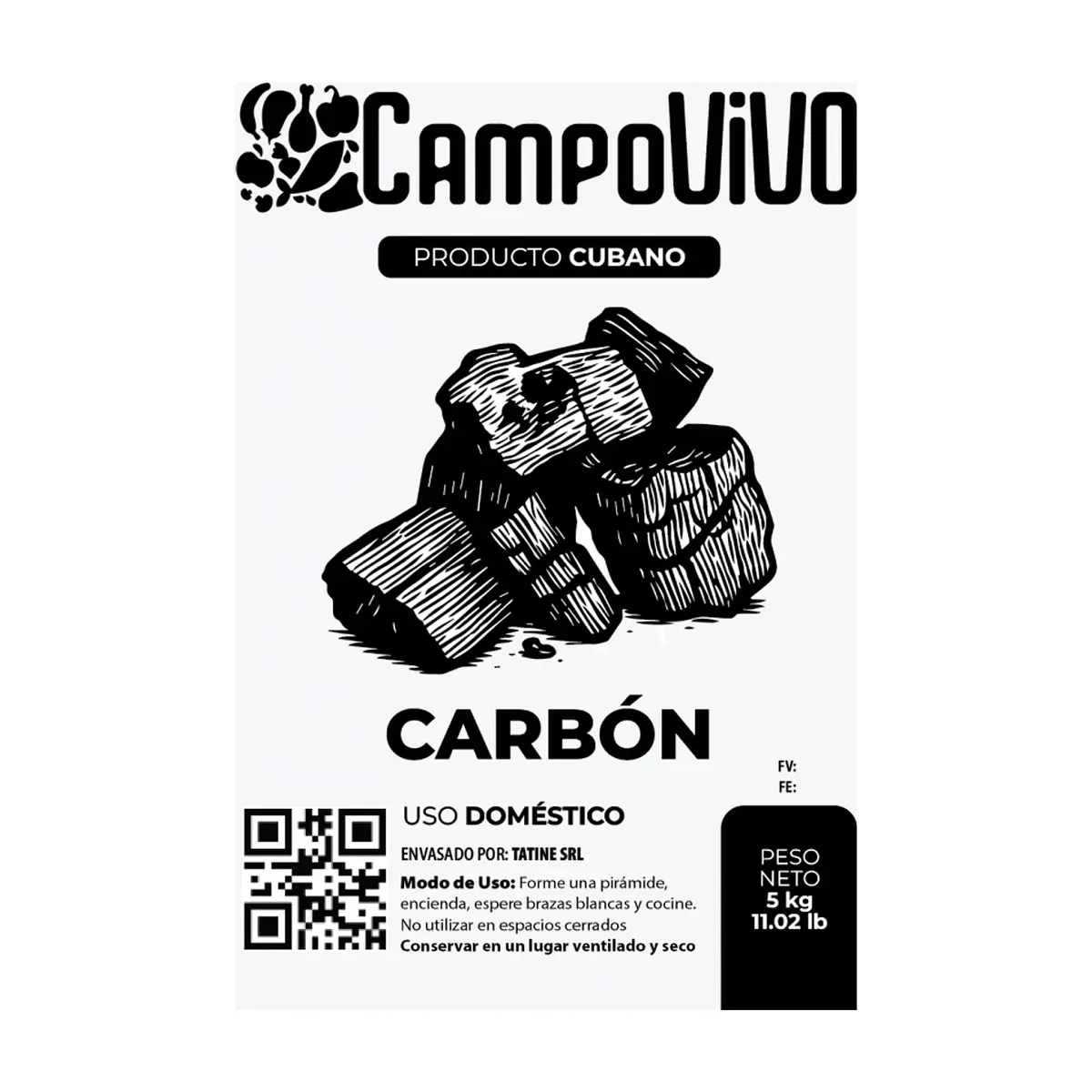 Carbón vegetal Campo Vivo (5 kg / 11.02 lb) - Thumbnail 3