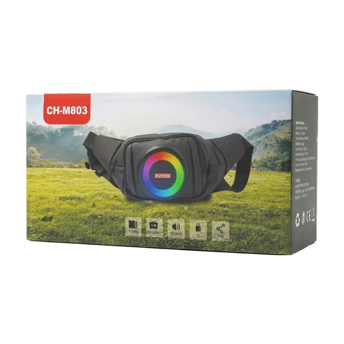 Riñonera con bocina bluetooth integrada camuflajeada FUYHX - Thumbnail 2