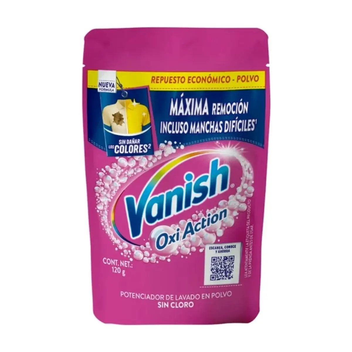 Potenciador de lavado en polvo sin cloro Vanish Oxi Action (120 g / 4.23 oz) - Miniatura 1