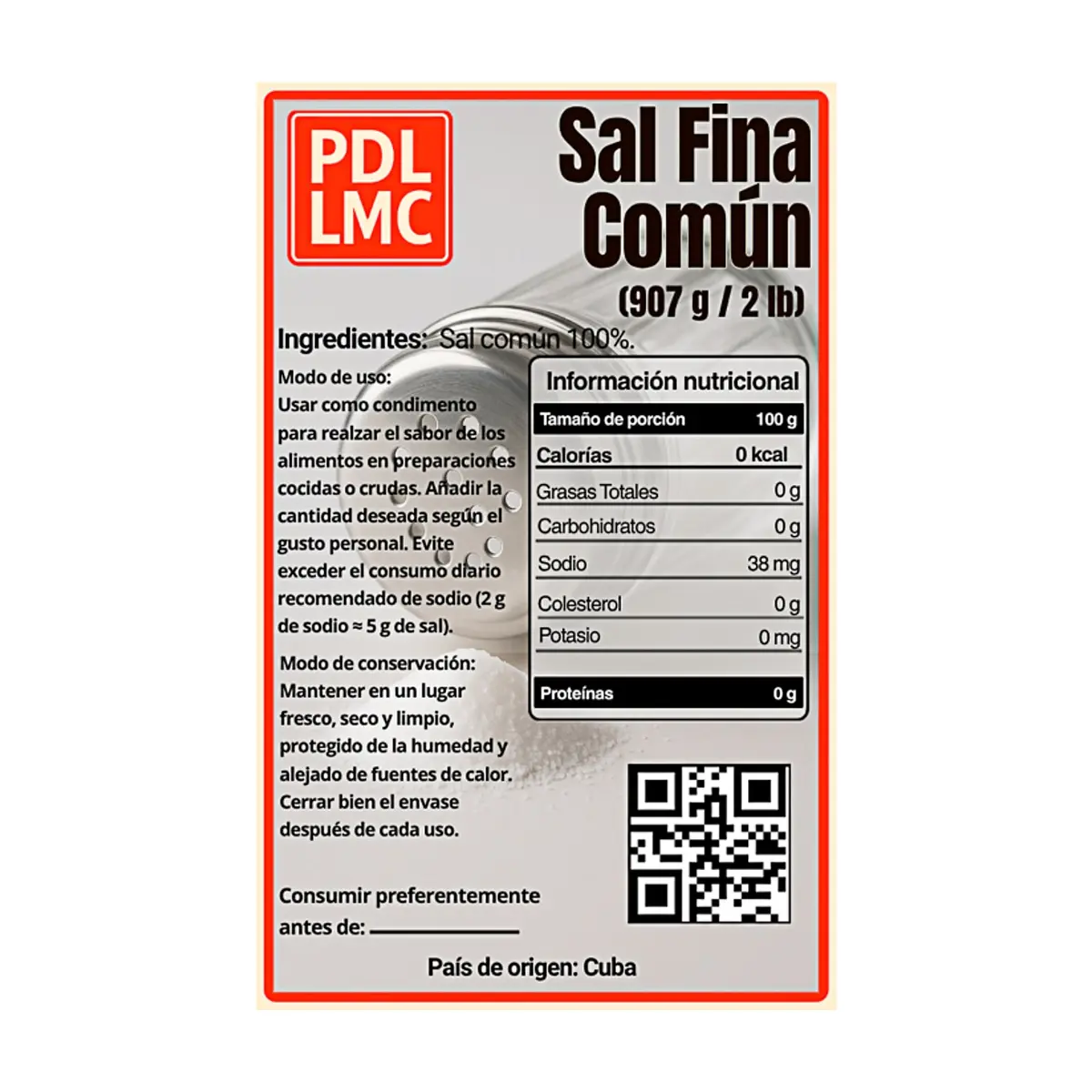 Sal fina común PDL LMC (907 g / 2 lb) - Thumbnail 2