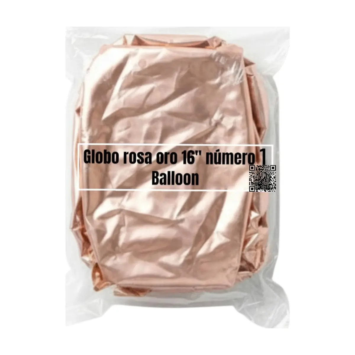Globo rosa oro Número 1 Ballon (16 pulgadas) - Thumbnail 2