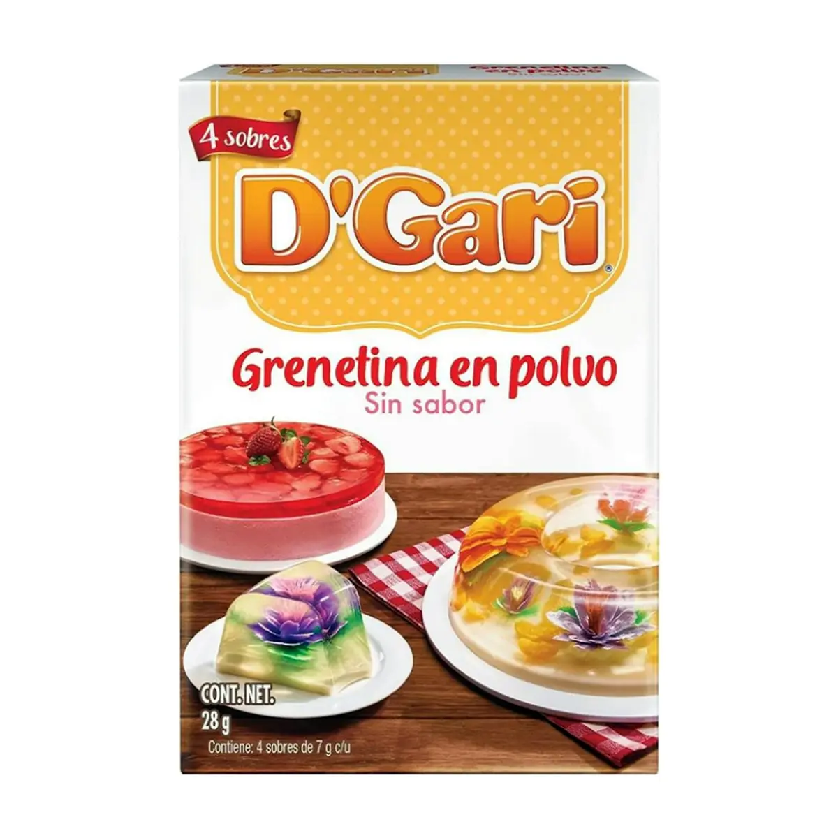 Grenetina en polvo sin sabor D'Gari (28 g) - Thumbnail 2