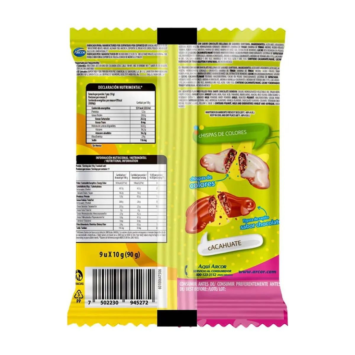 Sapitos de chocolate rellenos de sabores surtidos Arcor (90 g / 3.17 oz) - Miniatura 5