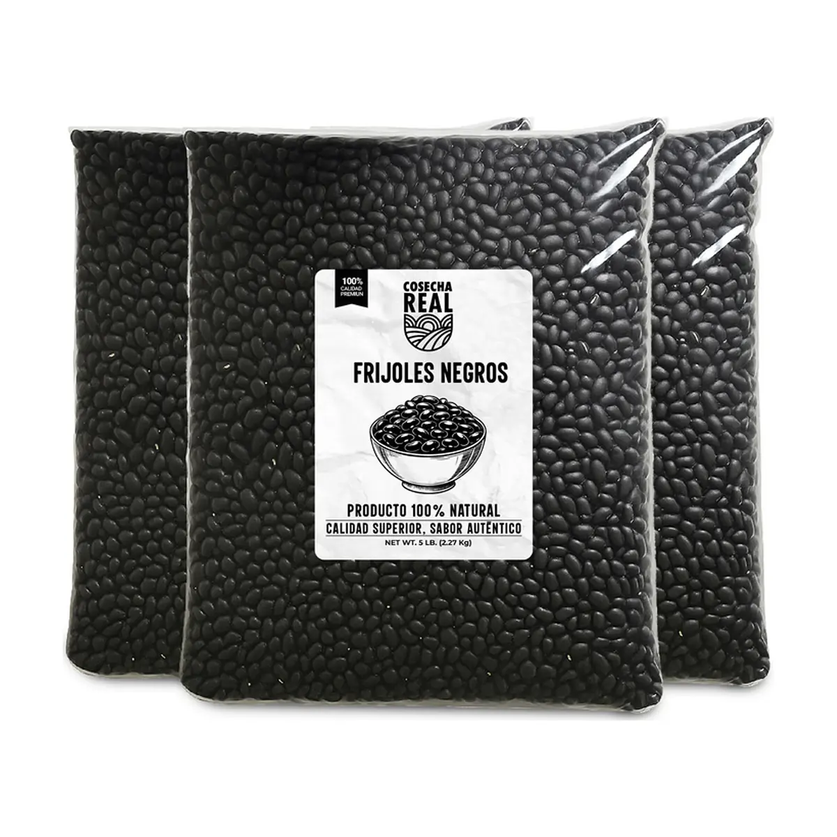 Frijoles negros Cosecha Real (3 x 2.27 kg / 5 lb)