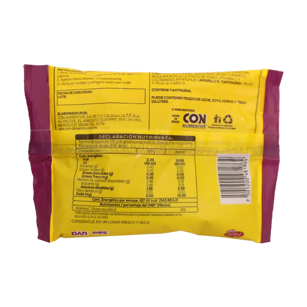 Polvo para preparar gelatina sabor uva Pronto (120 g / 4.23 oz) - Thumbnail 3