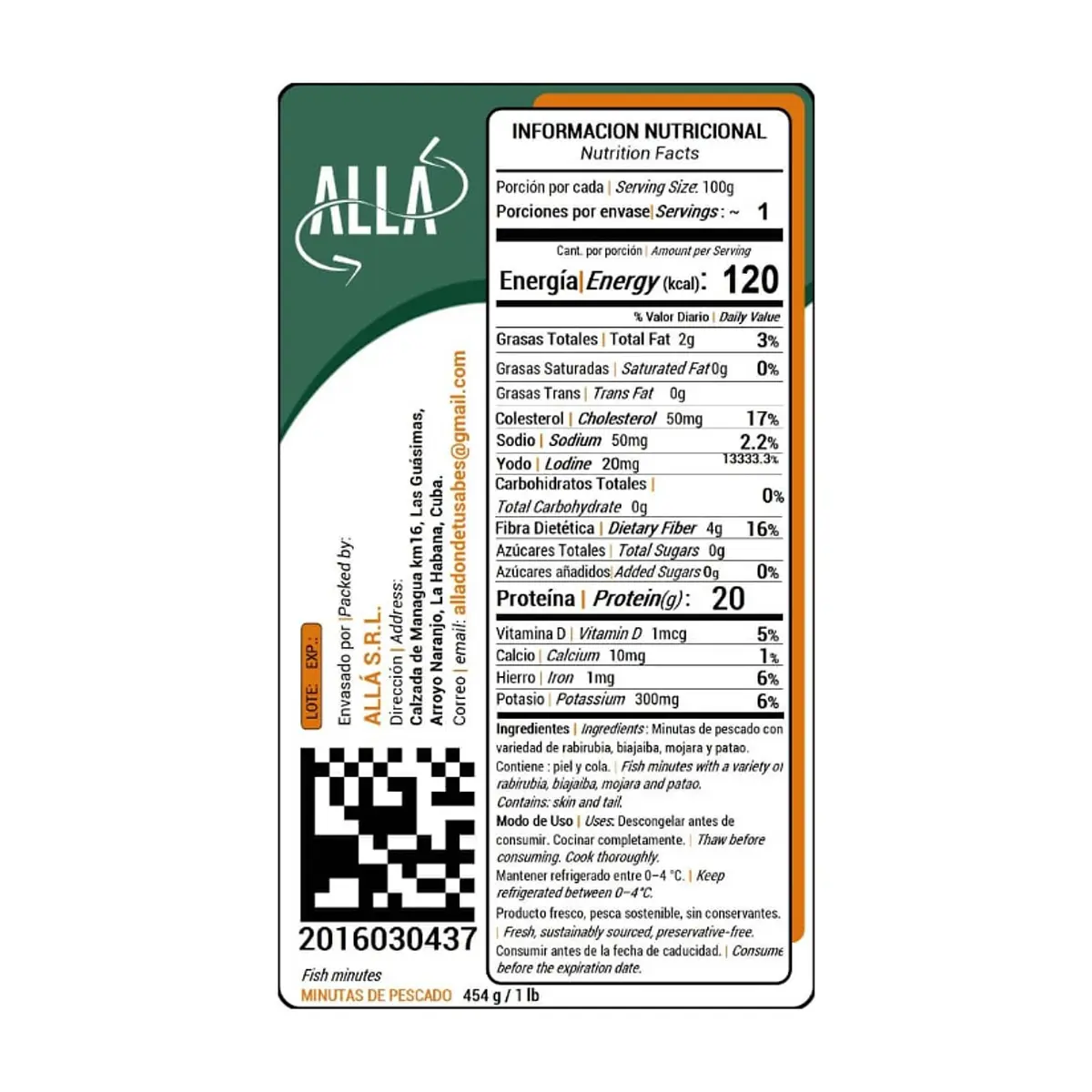 Minutas de pescados ALLÁ (454 g / 1 lb) - Miniatura 2