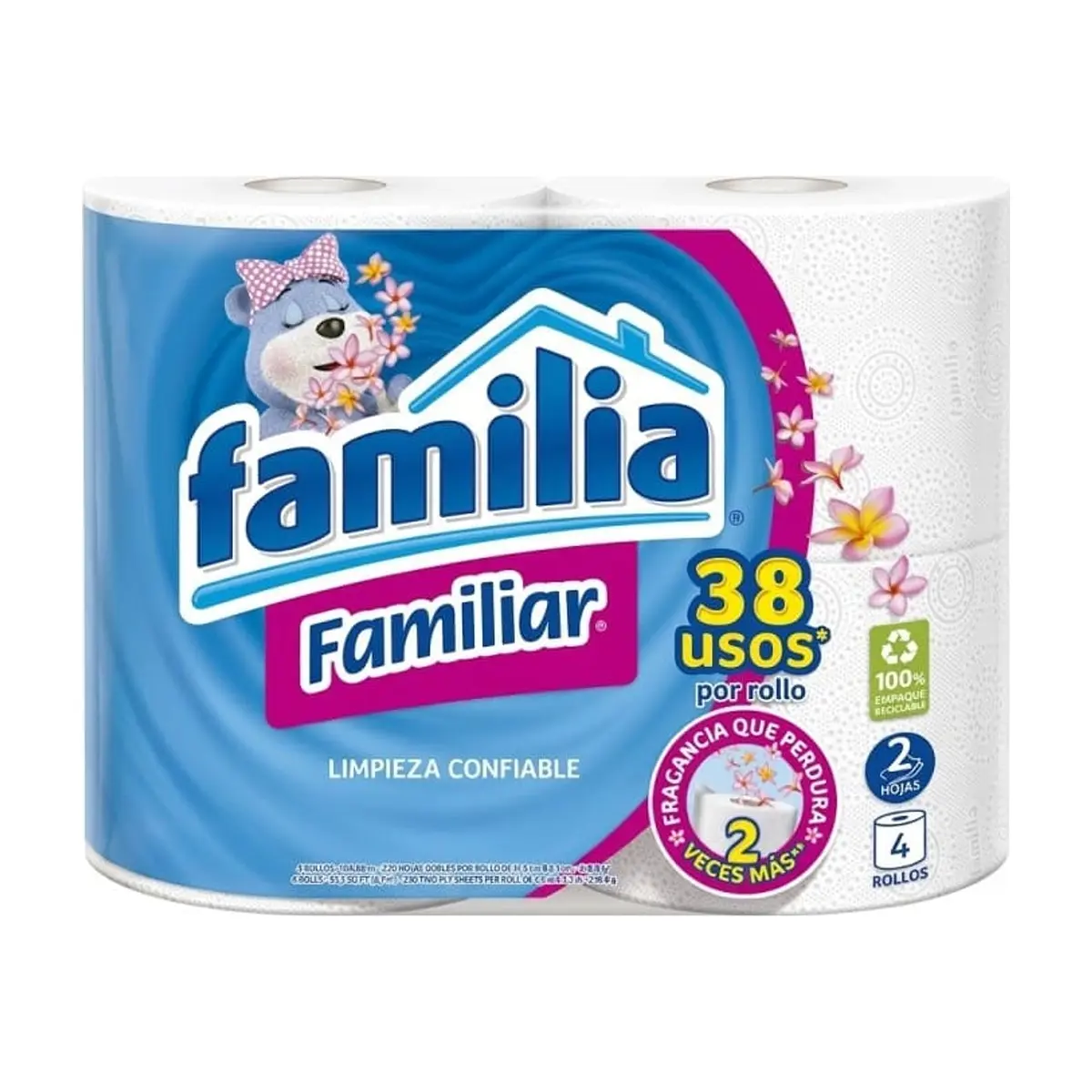 Papel Higiénico Familiar 2 Capas (4u) FAMILIA - Imagen 1