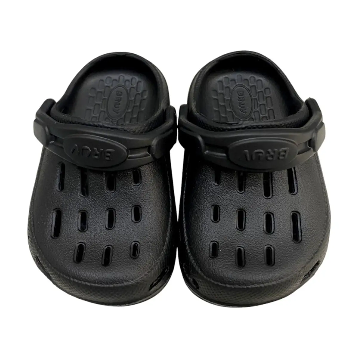 Chancletas negras para niños tipo zueco Brov (Talla 16-17)