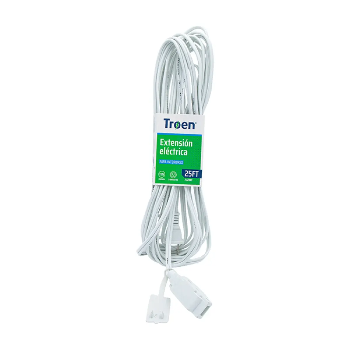 Extensión eléctrica de 7.6 m color blanca para interiores Troen - Miniatura 1