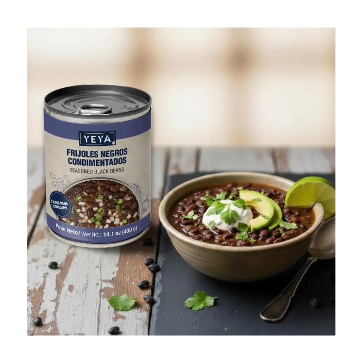 Frijoles negros condimentados YEYA (3 x 400 g / 14.1 oz) - Thumbnail 2