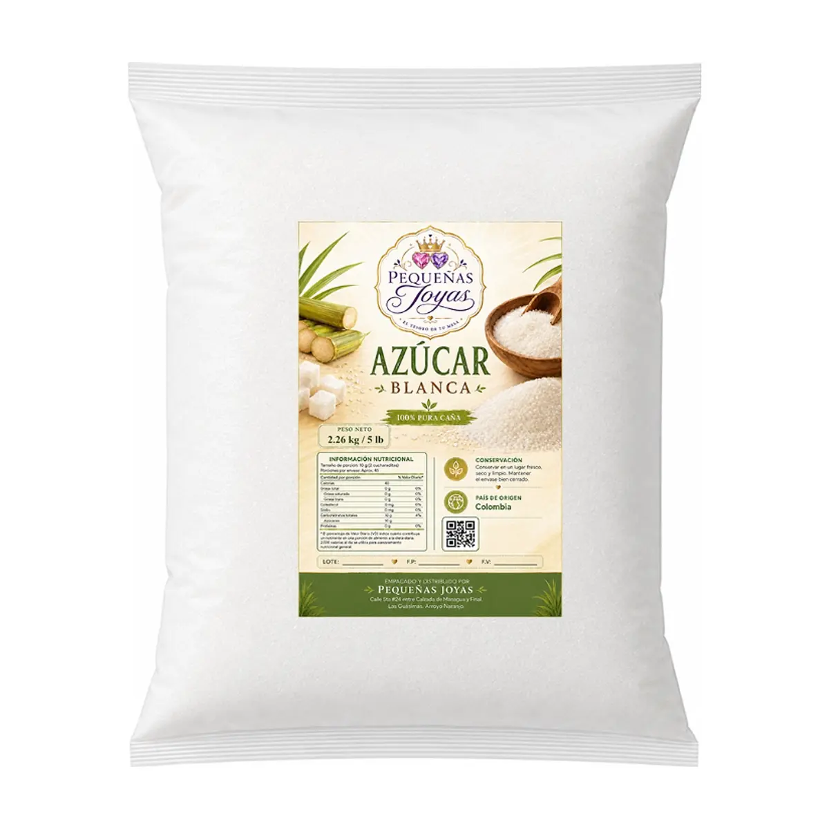 Azúcar blanca Pequeñas Joyas (2.26 kg / 5 lb)