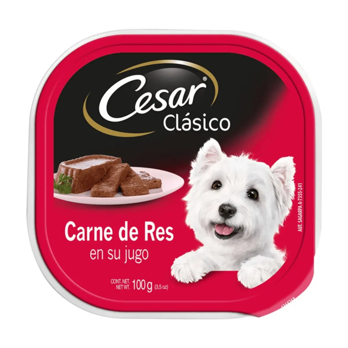 Alimento para perro carne de res en su jugo Clásico Cesar (100 g / 3.5 oz)