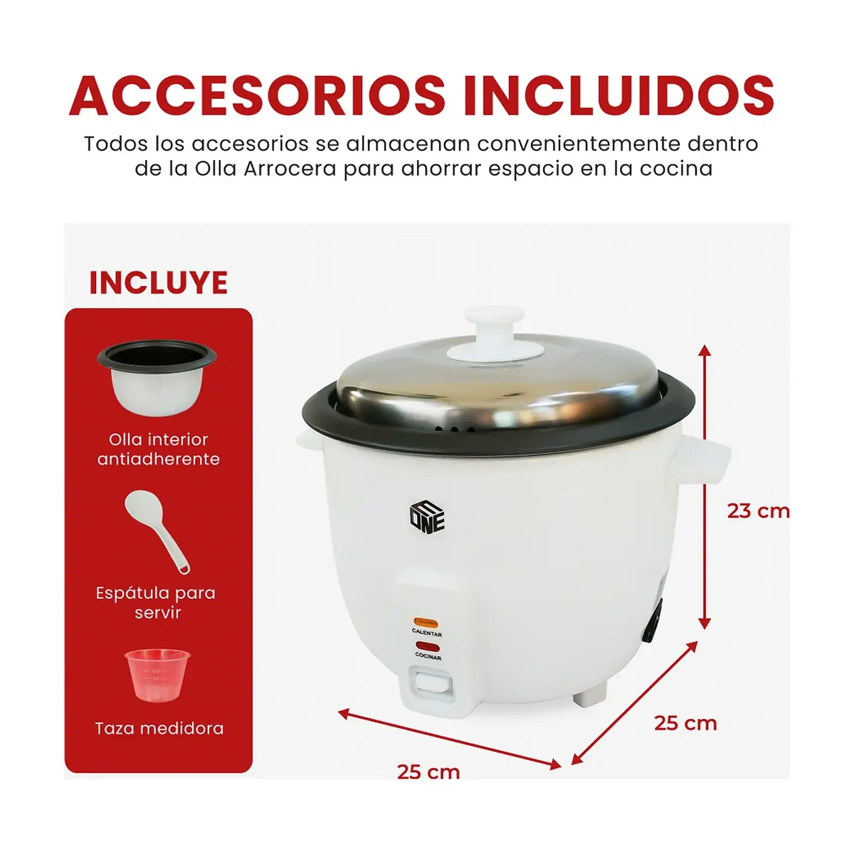 Olla arrocera eléctrica de 1.5L Eone DR-15L - Thumbnail 2